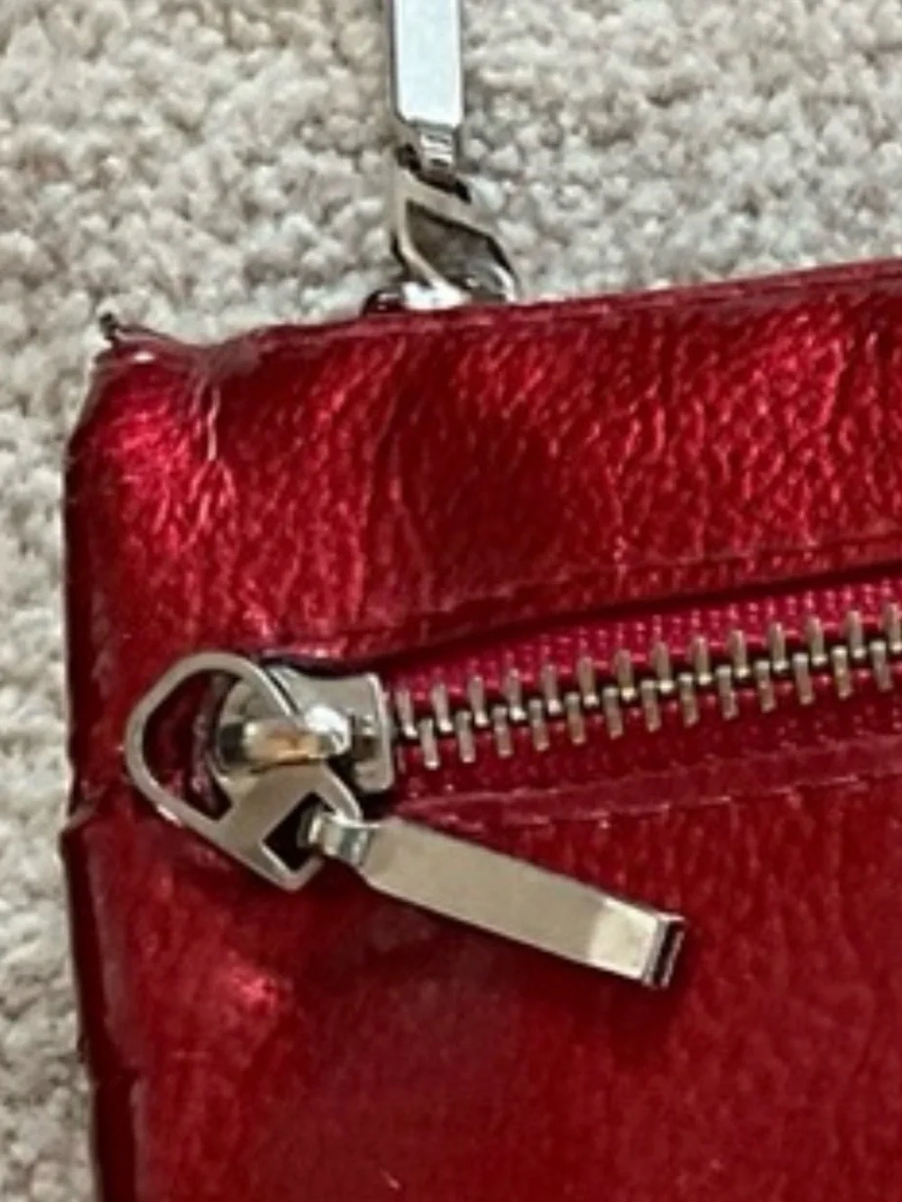 Kenneth Cole Reaction Red Clutch with Silver Hardware
